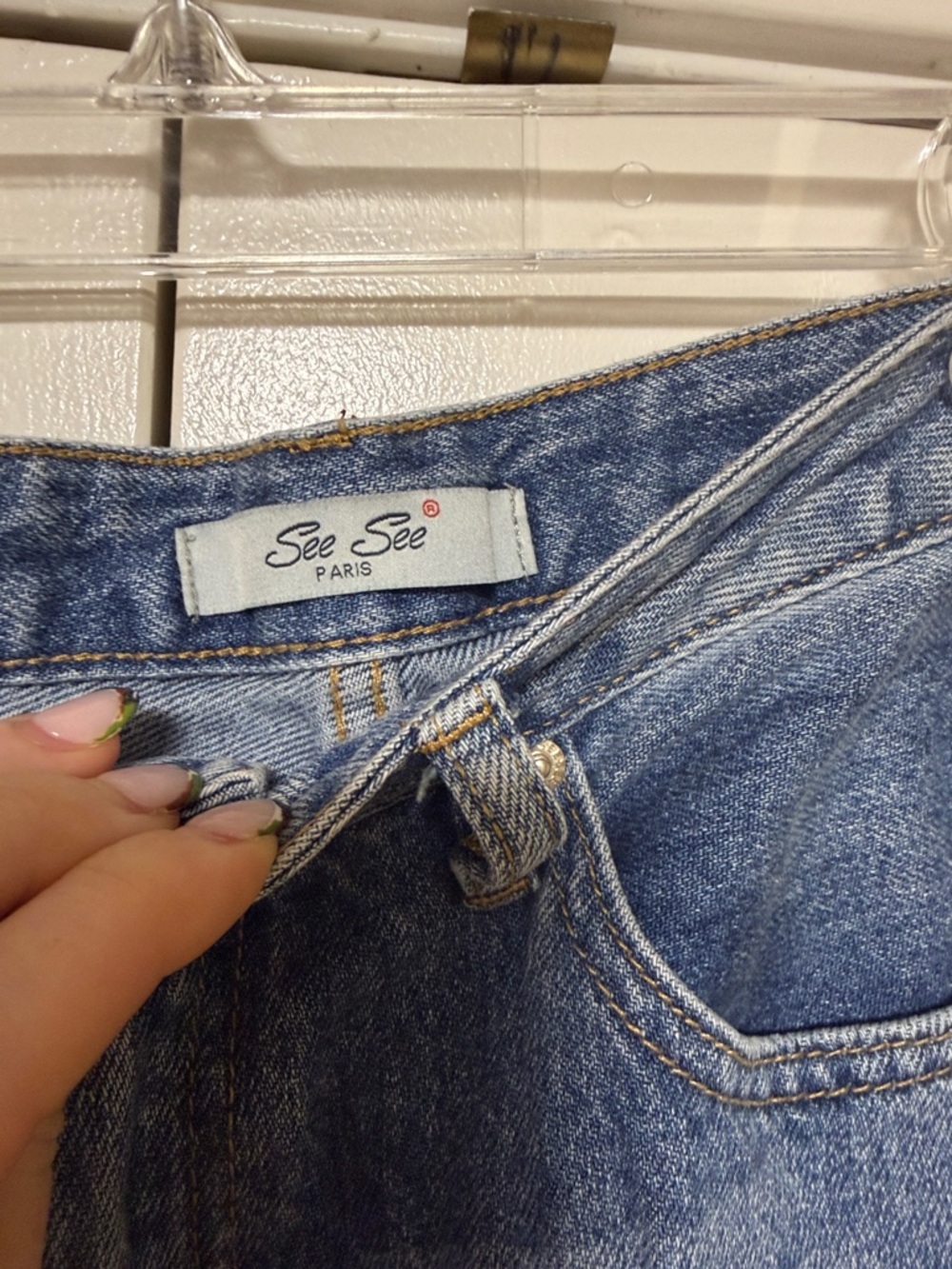 Classic High-Rise Straight Leg Women's Jeans - Blue - Picture 2 of 4